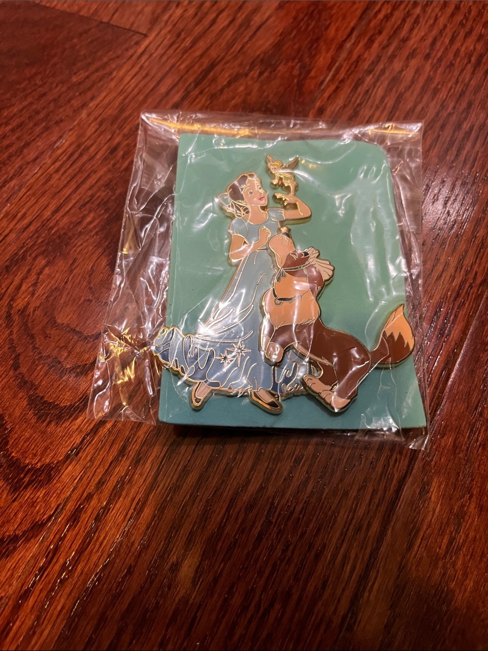Disney Enamel Pin - Blue Dress with Brown Dog and Yellow Bird